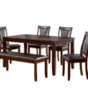 Harlow 6-Piece Padded Dining Set With Bench -Furniture Sale Shop 810321491 2