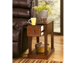 Breegin Brown End Table With Removable Tray -Furniture Sale Shop 810363185 11