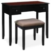 Shirley Black Cherry Mirror Vanity Set With Stool -Furniture Sale Shop 810389408 1