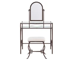 Heather Metal Adjustable Mirror Vanity Set With Stool -Furniture Sale Shop 810389409 A0 2