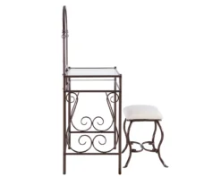 Heather Metal Adjustable Mirror Vanity Set With Stool -Furniture Sale Shop 810389409 A1 3