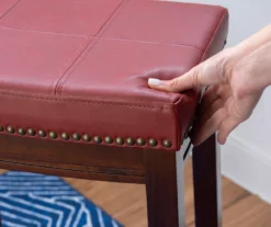 30" Brooke Red Saddle Barstool -Furniture Sale Shop 810389513 3 1