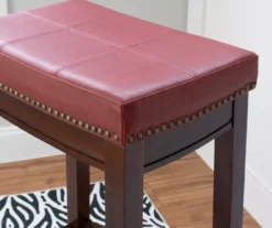 30" Brooke Red Saddle Barstool -Furniture Sale Shop 810389513 5 1