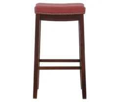 30" Brooke Red Saddle Barstool -Furniture Sale Shop 810389513 7 1