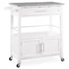 White Double Door Kitchen Cart With Granite Top -Furniture Sale Shop 810389516 1