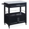 Black Double Door Kitchen Cart With Granite Top -Furniture Sale Shop 810389517 1