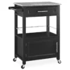 Ree Black Granite Top Kitchen Cart With Storage -Furniture Sale Shop 810389519 2