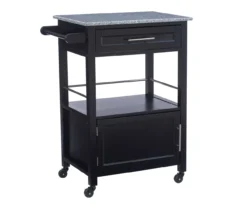 Ree Black Granite Top Kitchen Cart With Storage -Furniture Sale Shop 810389519 A0 1
