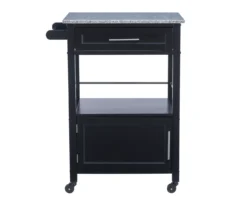 Ree Black Granite Top Kitchen Cart With Storage -Furniture Sale Shop 810389519 A0 2