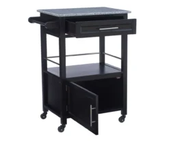 Ree Black Granite Top Kitchen Cart With Storage -Furniture Sale Shop 810389519 A0 3