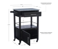 Ree Black Granite Top Kitchen Cart With Storage -Furniture Sale Shop 810389519 D8 10