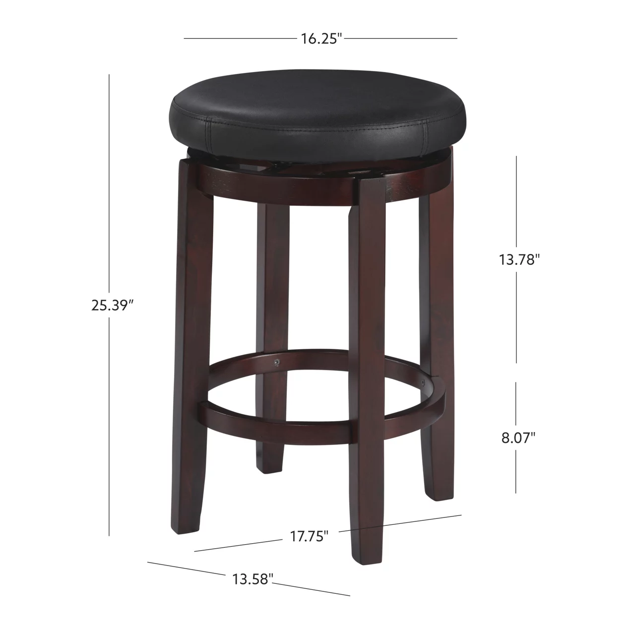 24" Clea Black Counter Stool 8 24" Clea Black Counter Stool - Image 6