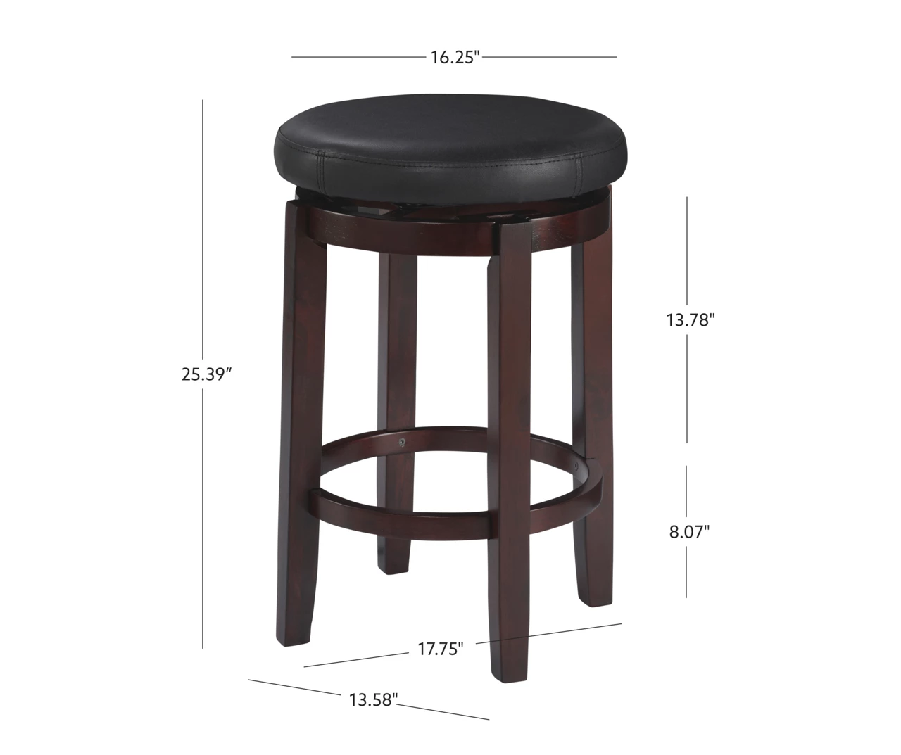 24" Clea Black Counter Stool 10 24" Clea Black Counter Stool - Image 8