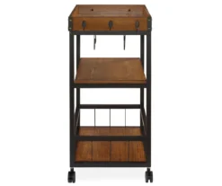Luke Industrial Kitchen Cart With Wine Storage -Furniture Sale Shop 810389531 3