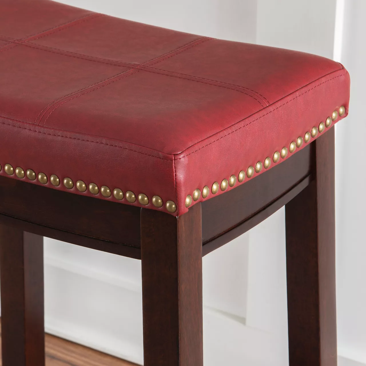 24" Brooke Red Saddle Counter Stool 5 24" Brooke Red Saddle Counter Stool - Image 3