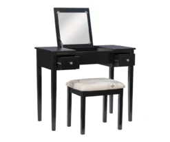 Black Butterfly Mirror Vanity Set With Stool -Furniture Sale Shop 810389539 A0 3