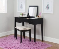 Black Butterfly Mirror Vanity Set With Stool -Furniture Sale Shop 810389539 B0 1