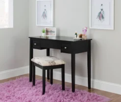 Black Butterfly Mirror Vanity Set With Stool -Furniture Sale Shop 810389539 B0 2