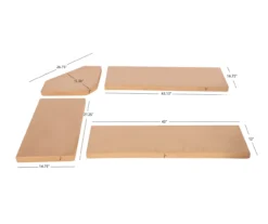 Beige Microfiber Cushion Set For Breakfast Nook -Furniture Sale Shop 810389546 A8