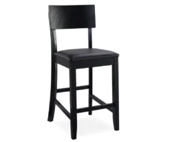 24" Black Contemporary Counter Stool