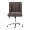 Charcoal Gray Square Back Office Chair With Nailhead Trim 2 Charcoal Gray Square Back Office Chair With Nailhead Trim -Furniture Sale Shop 810389623 4