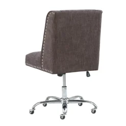 Charcoal Gray Square Back Office Chair With Nailhead Trim -Furniture Sale Shop 810389623 6