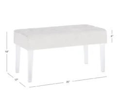 Marie Platinum Padded Glam Acrylic Bench -Furniture Sale Shop 810389624 A7