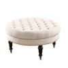 Claire Cream Round French Country Ottoman -Furniture Sale Shop 810389634 1