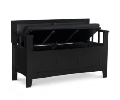 Black Padded Faux Leather Storage Bench -Furniture Sale Shop 810389638 A0 3