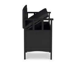 Black Padded Faux Leather Storage Bench -Furniture Sale Shop 810389638 A3 2