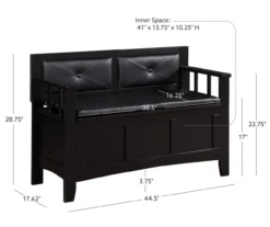 Black Padded Faux Leather Storage Bench -Furniture Sale Shop 810389638 A7