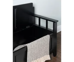 Black Padded Faux Leather Storage Bench -Furniture Sale Shop 810389638 A8 3