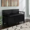 Black Padded Faux Leather Storage Bench -Furniture Sale Shop 810389638 B0 1