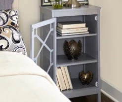 Ava Gray Geometric Single Door Cabinet -Furniture Sale Shop 810389657 1 1