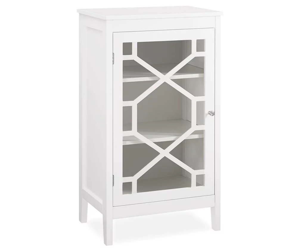 Ava White Geometric Single Door Cabinet 3 Ava White Geometric Single Door Cabinet