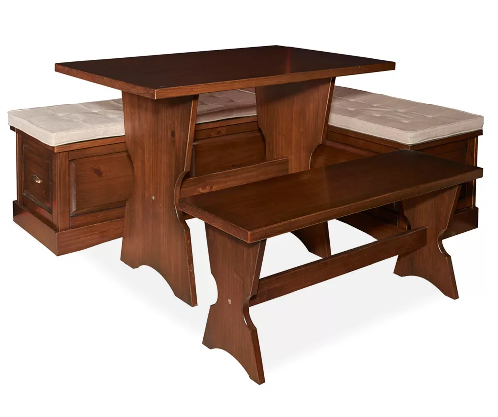 Cannon Walnut Backless Breakfast Nook 3 Cannon Walnut Backless Breakfast Nook