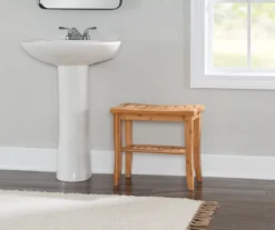 18" Pierce Bamboo Bathroom Stool -Furniture Sale Shop 810389685 B0 2