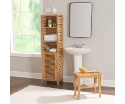 Pierce Bamboo 3-Shelf Tall Cabinet -Furniture Sale Shop 810389688 B0 1