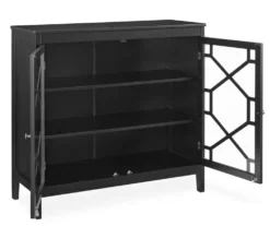 Ava Black Geometric 2-Door Cabinet -Furniture Sale Shop 810389696 2