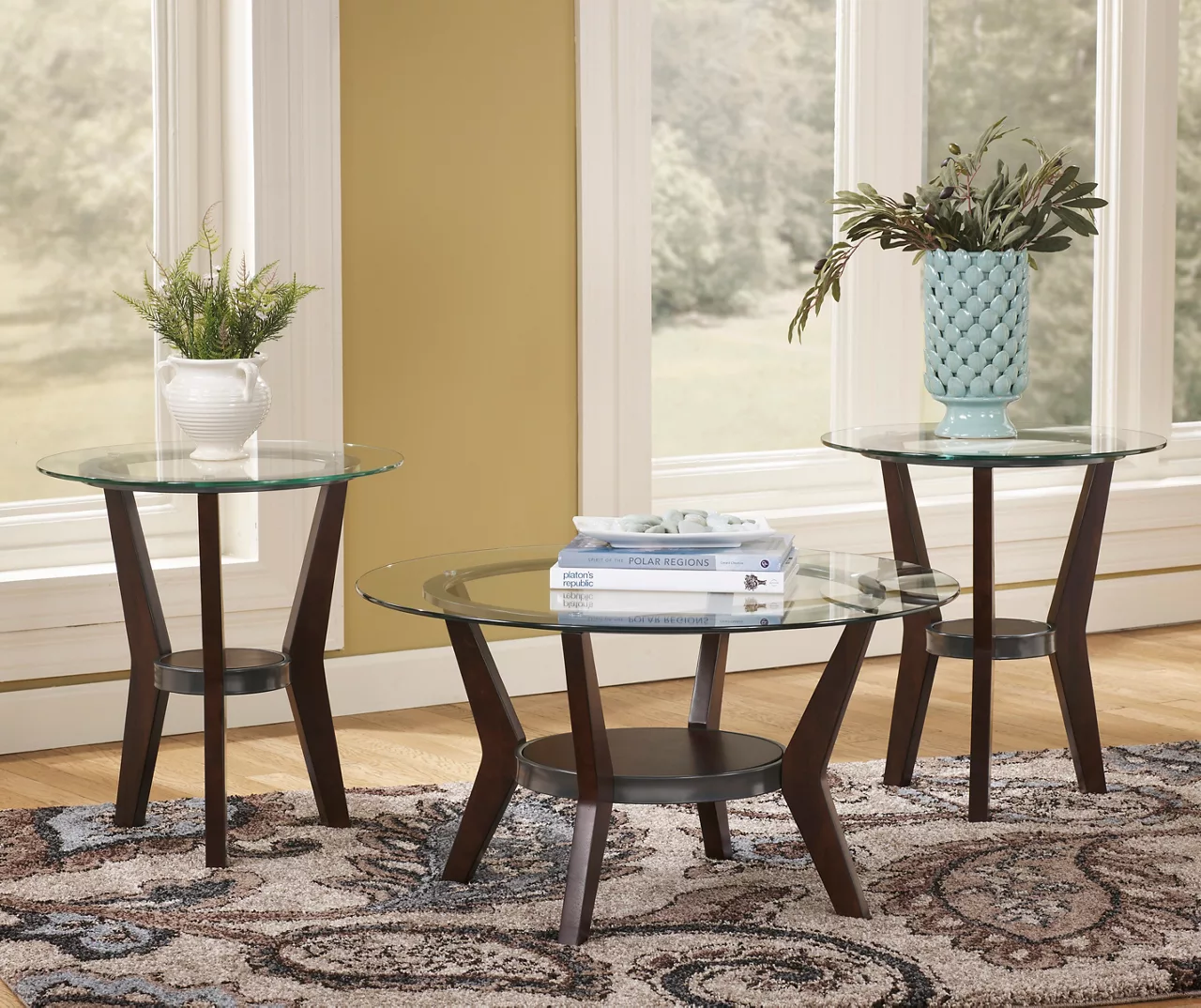 Fantell Dark Brown 3-Piece Occasional Table Set 4 Fantell Dark Brown 3-Piece Occasional Table Set - Image 2