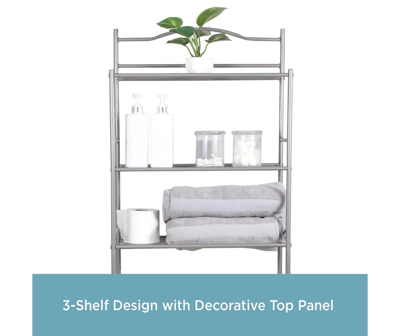 Polished Pewter Over-the-Toilet Space Saver 5 Polished Pewter Over-the-Toilet Space Saver - Image 3