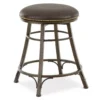 Bali Brown Faux Leather Backless Swivel Counter Stool, (24")