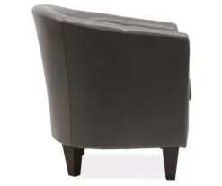 Windko Gray Faux Leather Tub Chair -Furniture Sale Shop 810429853 3