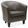 Windko Gray Faux Leather Tub Chair
