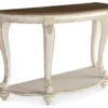 Realyn White & Brown Two-Tone Half-Circle Console Table -Furniture Sale Shop 810458287 1