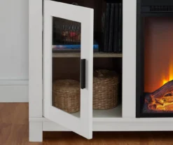 54" Bridgeport White Glass Door Electric Fireplace Console -Furniture Sale Shop 810465026 5