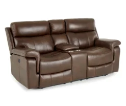Wellsley Leather Power Reclining Console Loveseat -Furniture Sale Shop 810469259 2