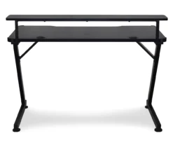 Black LED Gaming Desk With Riser -Furniture Sale Shop 810499569 1