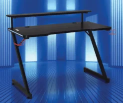 Black LED Gaming Desk With Riser -Furniture Sale Shop 810499569 11