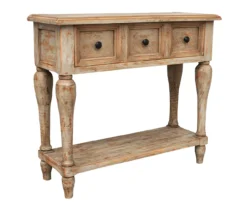 Antiqued Natural Gray Console Table